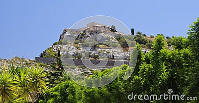 View of San Matteo church builded on the hill in Scicli, a little town in Sicily Stock Photo