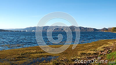 View of San Roque Lake Stock Photo