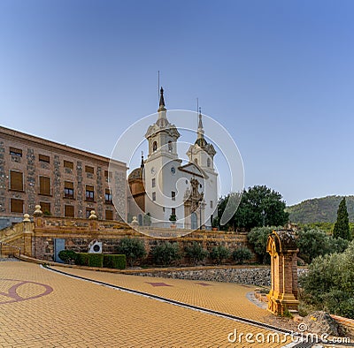view of the Sanctuary of our Lady of the Holy Fountain church in Murcia Stock Photo
