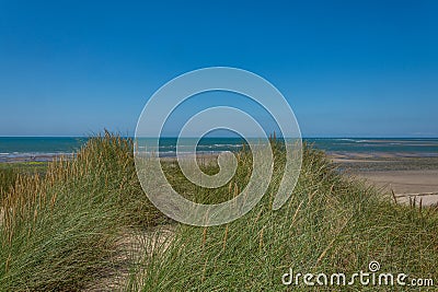 View from the sanddunes at Ynyslas beach Stock Photo