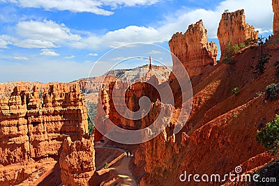 Bryce Canyon National Park, Utah, Navajo Trail through Desert Landscape below Sunset Point, Southwest, USA Editorial Stock Photo