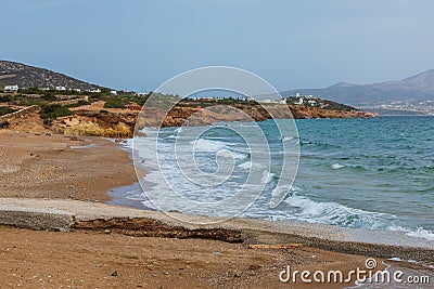 View of the Soros Beach, Antiparos Island, Greece Stock Photo