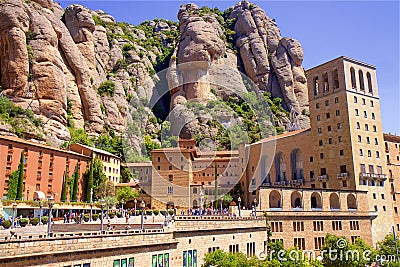 Santa Maria de Montserrat Monastery in Catalonia, Spain Editorial Stock Photo
