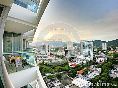 View of Santa Marta city from an apartment, Colombia Editorial Stock Photo