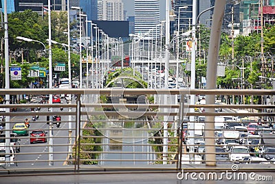 View of Sathon Canal from Chong Nonsi Bridge Editorial Stock Photo