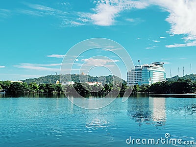 View of the sawan park and the city of Nakhonsawan, Thailand Stock Photo