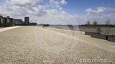 View on the Scheldt Quay and river promenade in Antwerp, Flanders, Belgium Editorial Stock Photo