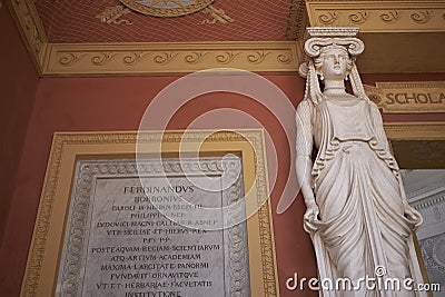 View of the Schola regia Botanice entrance Editorial Stock Photo