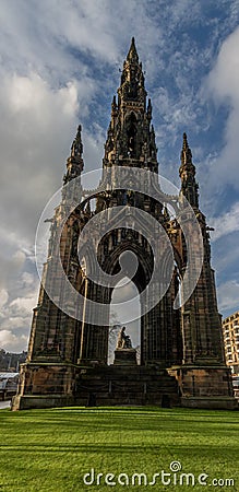 The Scott Monument for Sir Walter Scott at Princess Street gardens in Edinburgh, Scotland Stock Photo