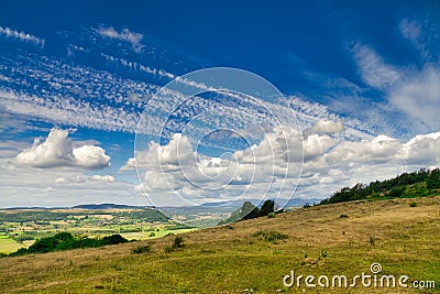 A view from Scout Scar across the English lake District. Stock Photo