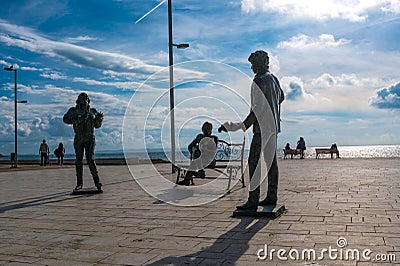 View at sculptures in Durres, port city in Albania, Europe. Tourist attraction near the sea Editorial Stock Photo