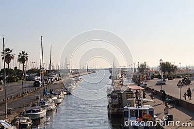 View of the sea channel in Viareggio Editorial Stock Photo