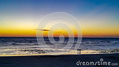 View Of A Sea Of Cortez Beach At Sunset Stock Photo
