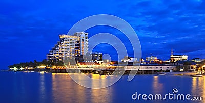 View sea Huahin city point Stock Photo