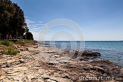 View of sea in the Mon Perin camping Editorial Stock Photo