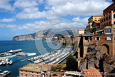 View of the Sea in Sorrento. Editorial Stock Photo