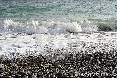 View of sea wave on the beach Stock Photo