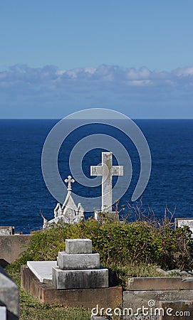 View Of Sea From Waverley Cemetery In New South Wales Australia Stock Photo