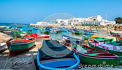 The view seaward from the beach at Cala San Vito, Puglia, Italy Stock Photo