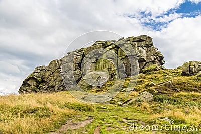 A view of a section of the summit of the Almscliffe crag in Yorkshire, UK Stock Photo