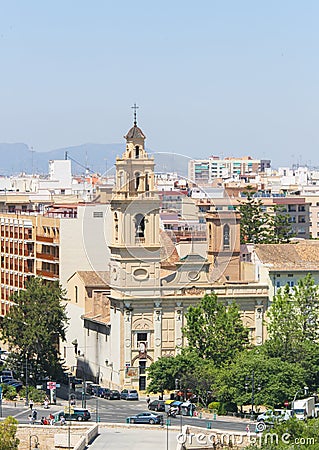 Plaza Santa Monica in Valencia, Spain Editorial Stock Photo