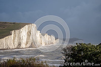 View of the Seven Sisters from Seaford Head in Sussex, UK Stock Photo