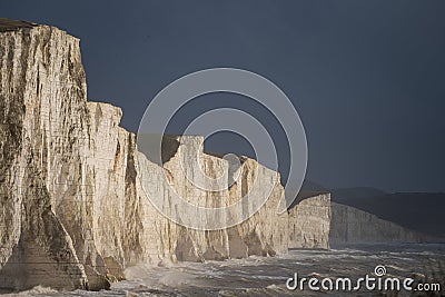 View of the Seven Sisters from Seaford Head in Sussex, UK Stock Photo