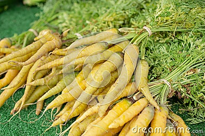 yellow carrots, farmers market Stock Photo