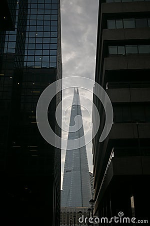 View of The Shard from the river bridge Editorial Stock Photo
