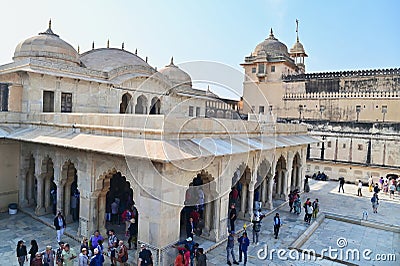 View of Sheesh Mahal, or Hall of Mirrors, at Amber Palace or Amer Fort Editorial Stock Photo
