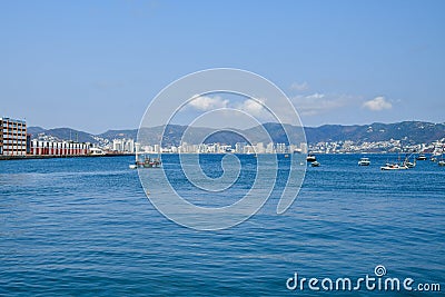 View from the ship to the bay of Acapulco in Mexico Stock Photo