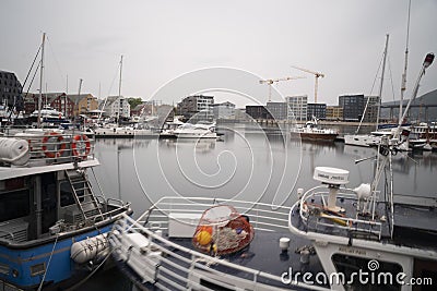 view of ships int port of Tromso, Norway Editorial Stock Photo