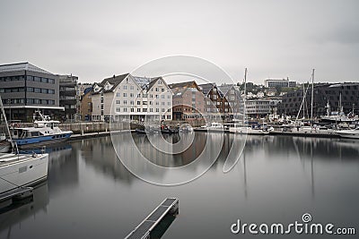 view of ships int port of Tromso, Norway Editorial Stock Photo