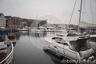 view of ships int port of Tromso, Norway Editorial Stock Photo