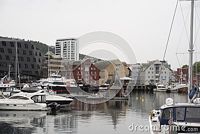 view of ships int port of Tromso, Norway Editorial Stock Photo