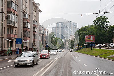 View on Shmitovsky Street in Moscow 13.07.2017 Editorial Stock Photo