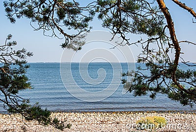 View of the shore of Tulliniemi and Gulf of Finland Stock Photo