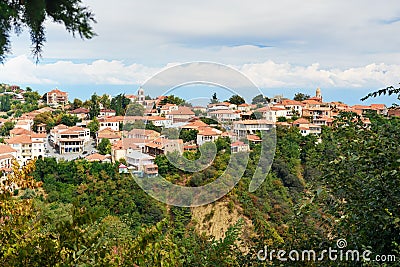 View of Signagi or Sighnaghi city. Georgia Editorial Stock Photo