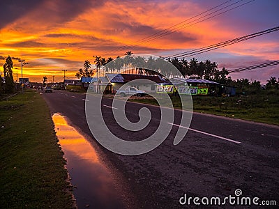 Tropical sunset Editorial Stock Photo