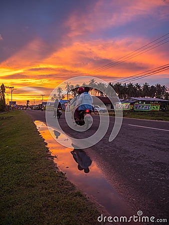 Tropical sunset Editorial Stock Photo