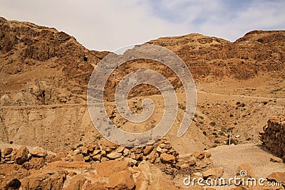 A view of the site of Qumran Stock Photo