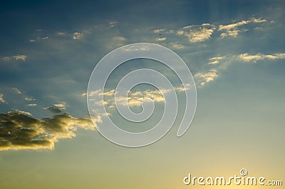 Sky with soft clouds at sunset Stock Photo