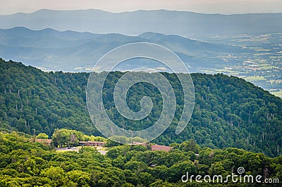 View of Skyland Resort and layers of the Blue Ridge Mountains, f Stock Photo