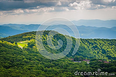 View of Skyland Resort and layers of the Blue Ridge Mountains, f Stock Photo