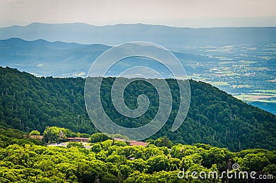 View of Skyland Resort and layers of the Blue Ridge Mountains fr Stock Photo