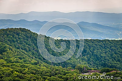 View of Skyland Resort and layers of the Blue Ridge Mountains fr Stock Photo
