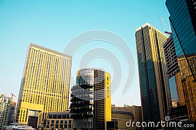 A view skyscrapers Dubai skyline, Dubai Marina, United Arab Emirates Editorial Stock Photo