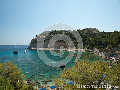 A small gulf with clear water, Rhodos Stock Photo