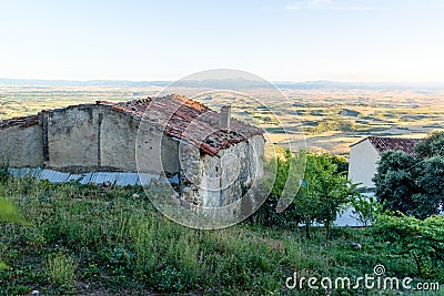 View of the small village of Cellorigo in La Rioja Stock Photo