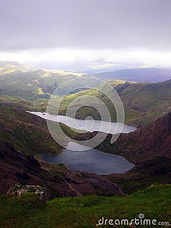 View from Snowdon peak - Wales Stock Photo
